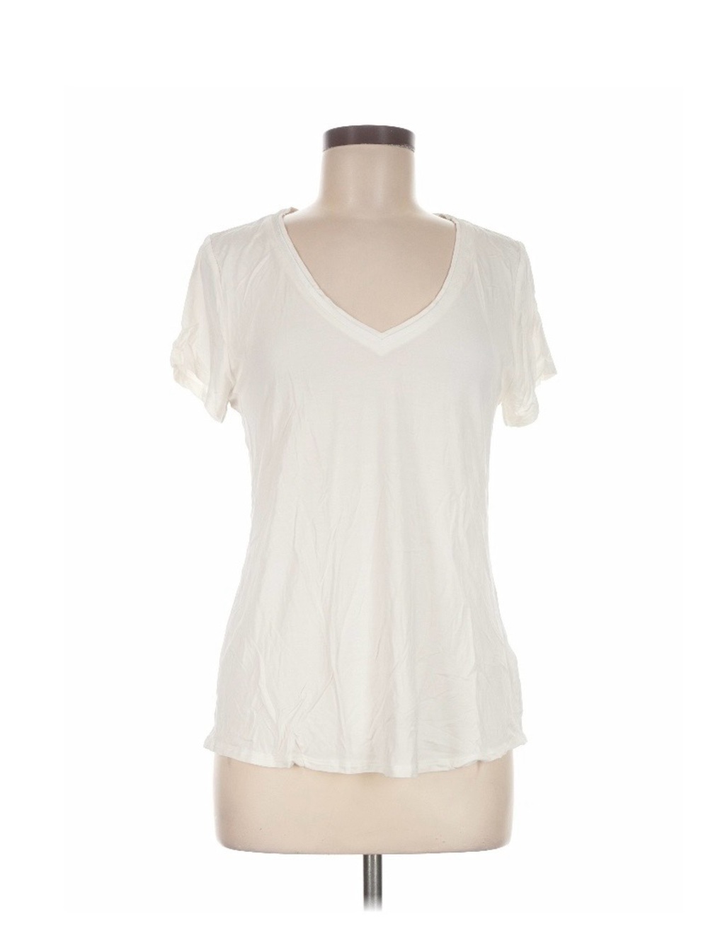 NWT White House Black Market Women’s Ivory V-Neck Short Sleeve Tee